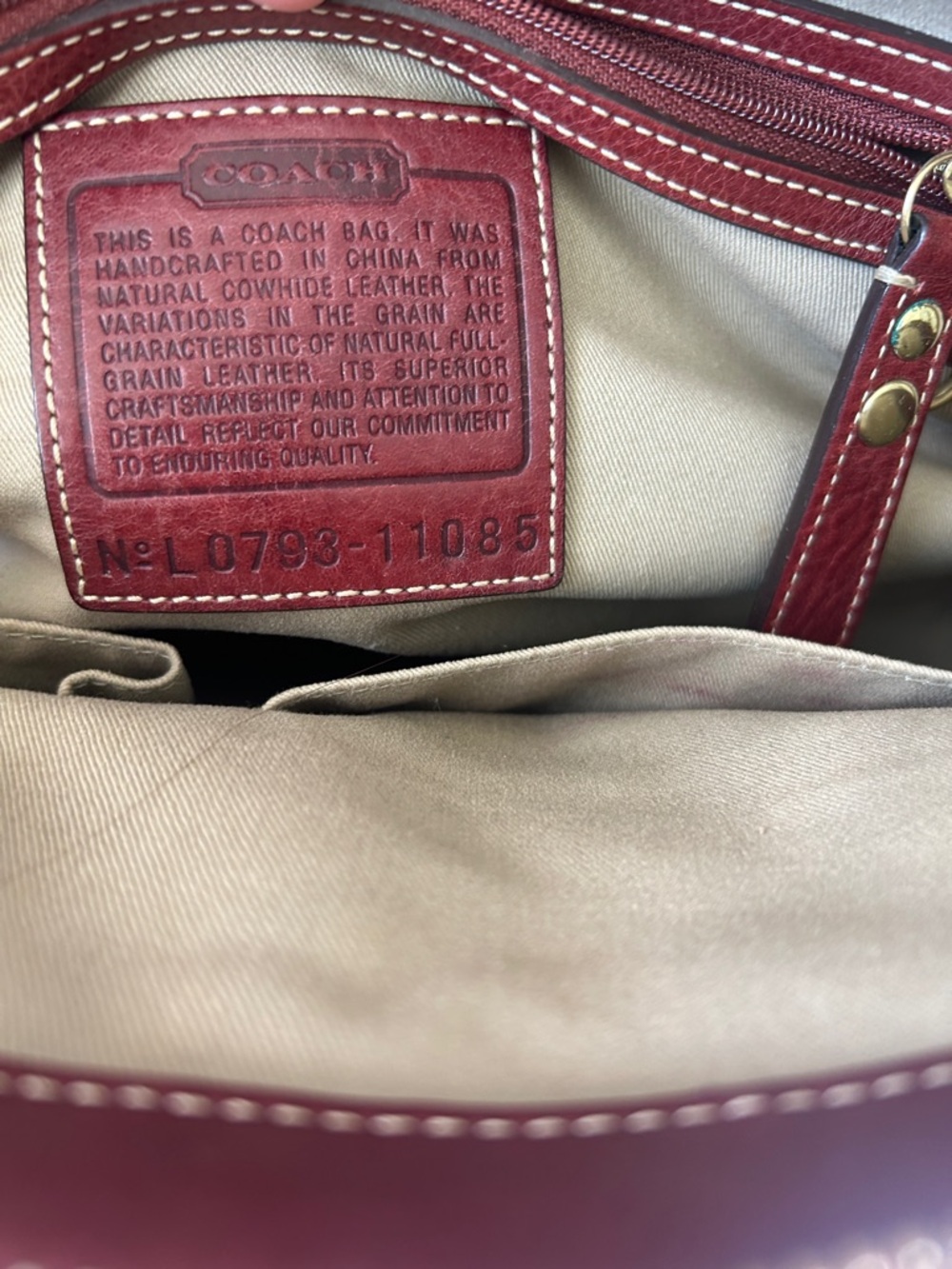 Authentic Vintage Coach Hampton Miranda Satchel Leather Bordeaux Burgundy 11085 - Picture 15 of 15